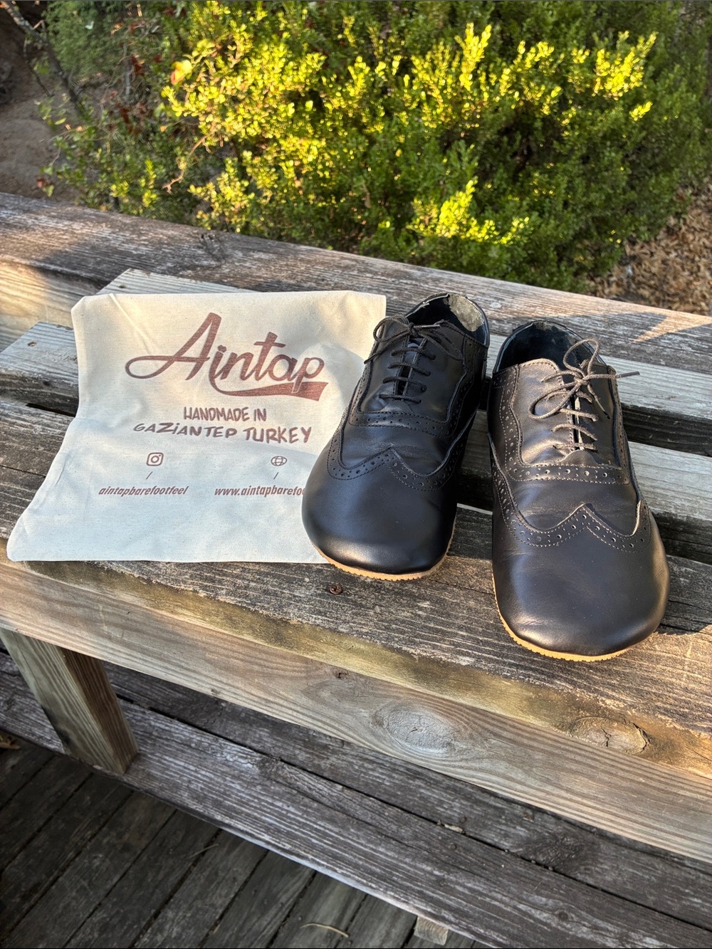 Barefoot Aintap Men's Black Leather
 45EU Derby Shoes